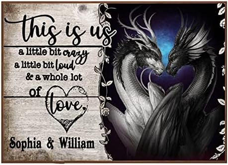 This Is Us Personalized Dragon Couple Poster, Dragon Lover Gift, Custom Gift for Couple Valentine’s Day Wedding Anniversary, Gift for Her, Him, Dragon Wall Art Print Bedroom Decor Unframed