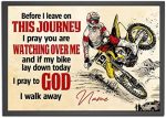 Personalized I Pray Motocross Poster, Custom Gift for Motocross Rider, Dirt Bike Lover Biker Gift, Motocross Gift for Christians, Motorcycle Wall Art Print Bedroom Decor