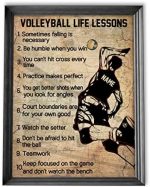 Personalized Volleyball Life Lessons Male Volleyball Poster Gift for Volleyball Player Volleyball Lover Boys Men, Volleyball Wall Art Print Bedroom Decor Unframed