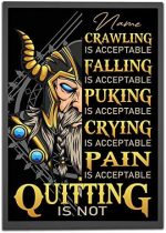 Personalized Quitting Is Not Acceptable Viking Poster Inspirational Gift for Vikings Warriors Viking Men Wall Art Print Boy’s Bedroom Man Cave Decor Unframed