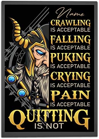 Personalized Quitting Is Not Acceptable Viking Poster Inspirational Gift for Vikings Warriors Viking Men Wall Art Print Boy’s Bedroom Man Cave Decor Unframed