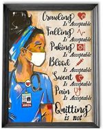 Black Nurse Poster, Afican American Nurse Poster, Quitting Is Not Acceptable Inspirational Nurse Gift, Nursing Gift for Girls Women, Nurse Wall Art Print Bedroom Decor Office Decor