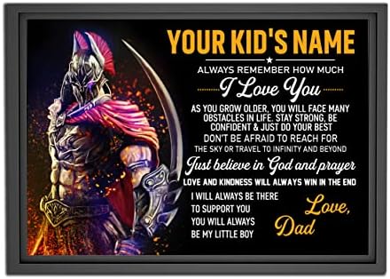 Personalized Believe In God Spartan Poster, Christian Warrior Poster, Motivational Gift for Son Spartans Lover, Spartan Wall Art Print Boys Bedroom Man Cave Decor No Frame