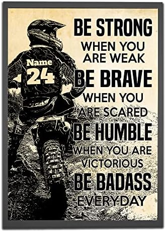 Personalized Be Strong When You Are Weak Motocross Poster, Motivational Gift for Motocross Rider Biker Motor Racer Motorcyclist, Dirt Bike Wall Art Print Decor Unframed