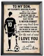 Godoprint Personalized Name Number Soccer Poster, Inspirational Gift for Soccer Player, Mom Custom Gift for Son, Soccer Wall Art Print Boy’s Bedroom Home Decor