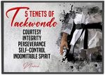 Personalized 5 Tenets of Taekwondo Poster, Tae Kwon Do Inspirational Gift for Taekwondo Player Sports Lover, Taekwondo Wall Art Print Home Decor Club Decor Unframed