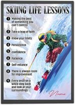 Personalized Skiing Life Lessons Poster, Skiing Poster Custom Gift for Skier Skiing Player, Snow Skiing Lover Gift, Mountain Skiing Wall Art Print Home Decor Unframed