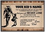 Personalized You Will Never Lose Viking Poster Gift from Viking Dad for Son Daughter, Motivational Gift for Vikings Warriors Wall Art Print Boy’s Bedroom Decor Unframed