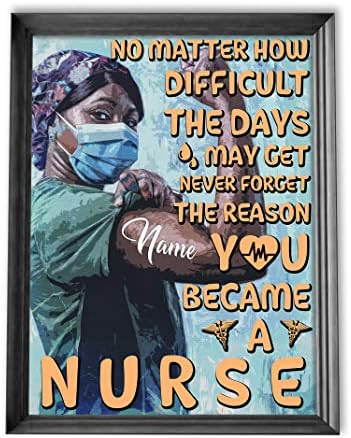 Personalized Gift for Nurses, Black Nurse Poster, No Matter How Difficult Motivational Nurse Gift, Nursing Gift, African American Nurse Wall Art, Bedroom Decor Office Decor Unframed