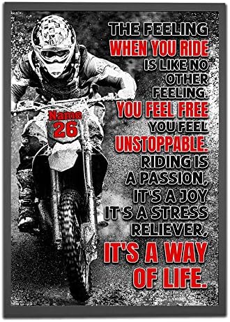 Personalized The Feeling When You Ride Motocross Poster, Gift for Motocross Rider, Dirt Bike Motocross Lover Biker Gift, Motocross Gift, Motorcycle Wall Art Print Bedroom Decor