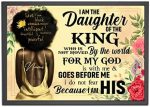 I Am The Daughter of The King Personalized Black Girl Poster, Black Woman Poster, Black Pride Gift for Afro African American Girls Women, Religious Christian Wall Art Girl’s Bedroom Decor