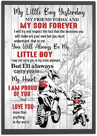 Personalized My Little Boy I Am Proud Of You Motocross Poster Gift for Son Motocross Rider Biker Motor Racer Motorcyclist, Dirt Bike Wall Art Print Home Decor Unframed