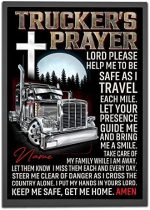 Personalized Trucker’s Prayer Poster, Jesus Cross and Truck Poster, Trucker Life, Gift for Truckers Truck Drivers Christians Wall Art Print Home Bedroom Decor Unframed