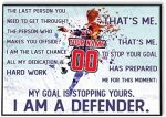 Godoprint Personalized Soccer Player Poster, I Am A Defender Inspirational Soccer Poster Gift for Soccer Player Sports Lover, Soccer Wall Art Print Boy’s Bedroom Home Decor Unframed