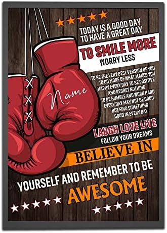 Personalized Today Is A Good Day Boxing Poster, Inspirational Motivational Gift for Boxers, Boxing Lover Gift, Boxing Gloves Workout Wall Art Print Room Club Decor