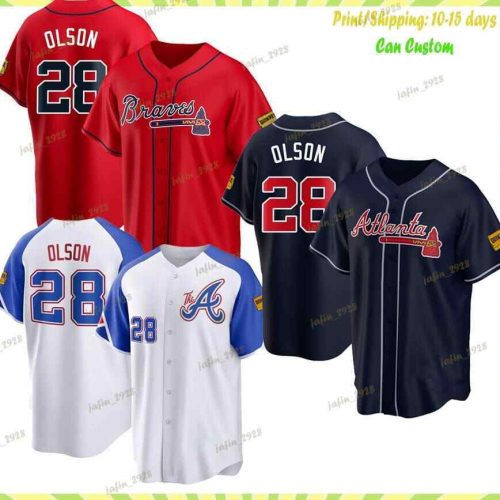 Matt Olson #28 Baseball Shirt Jsy 2023 Season Print Fan Made Gift Braves