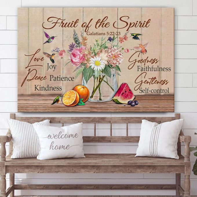 Fruit Of The Spirit Galatians 5 22-23 Art On Poster Canvas – Gift For God Lover