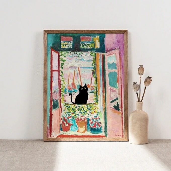 Henri Matisse Cat Print, Matisse Open Window Cat Poster No Frame