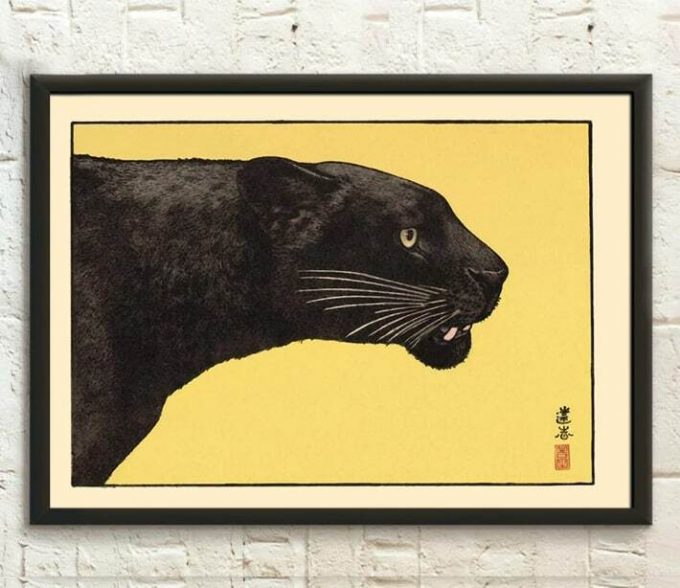 Japanese Art Print – Black Panther 1934 – Ukiyo Poster Japan Art 18×12 Print