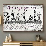 Volleyball God Says You Are Customized Poster Volleyball Pose Player Religious