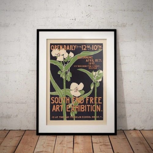 Art Nouveau Poster, Vintage Exhibition Poster, Retro Home Decor Wall Art 12×18″