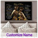 Black Afro Couple Poster Black King & Queen We’re A Team Poster Valentine’s Gift