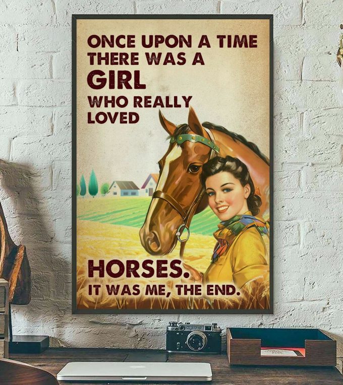 Cowgirl Love Horse Poster Once Upon A Time The Girl Who Really Love Horse Decor