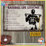 Personalized Baseball Life Lessons Customized Unframed Poster