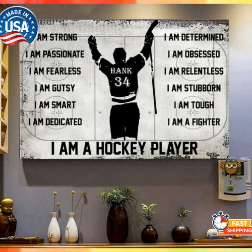 Personalized I Am A Hockey Player Poster Gift For Hockey Player No Frame Poster