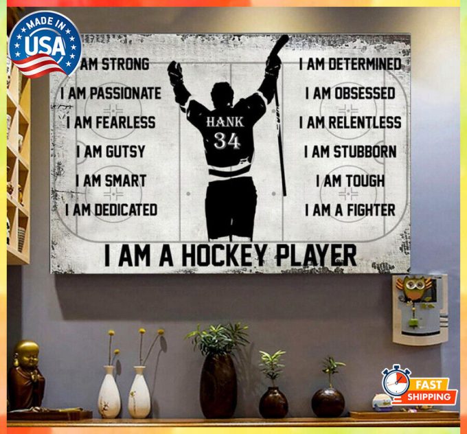 Personalized I Am A Hockey Player Poster Gift For Hockey Player No Frame Poster