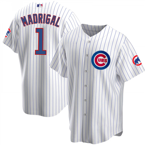 Nick Madrigal #1 Chicago Cubs 2023 Season White AOP Baseball Shirt Fanmade