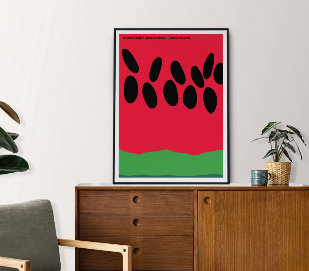 Watermelon Poster – Herman Miller Poster – Summer Picnic – Gift For Watermelon