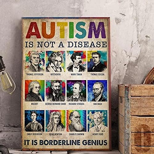 Autism Is Not A Disease It Is Borderline Genius Poster, Autism Awareness Poster, Health Awareness, Gift for Autism Supporter, Autism Acceptance, Autism Gifts, Classroom Kids Playroom Home Wall Decor