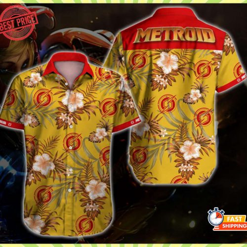 Action-adventure Game Metroid Aloha Summer vibes Short-Sleeve Hawaiian Shirt