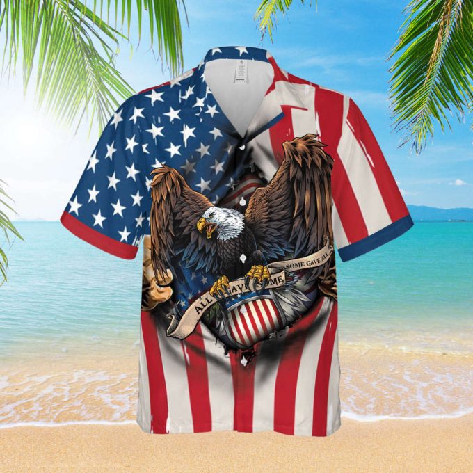 American Flag Eagle Remember Veteran Hawaiian Shirt Patriotic Memorial Day Gift