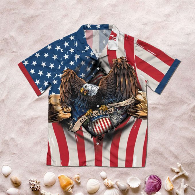 American Flag Eagle Remember Veteran Hawaiian Shirt Patriotic Memorial Day Gift