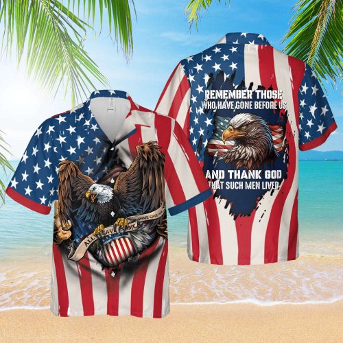 American Flag Eagle Remember Veteran Hawaiian Shirt Patriotic Memorial Day Gift