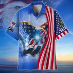 American Patriot Eagle US Army Veteran Hawaiian Shirt 4th Of July Shirt Gift NEW