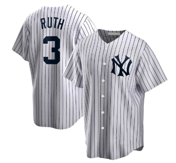 Babe Ruth #3 New York Yankees Player Jersey White Print Baseball Jersey