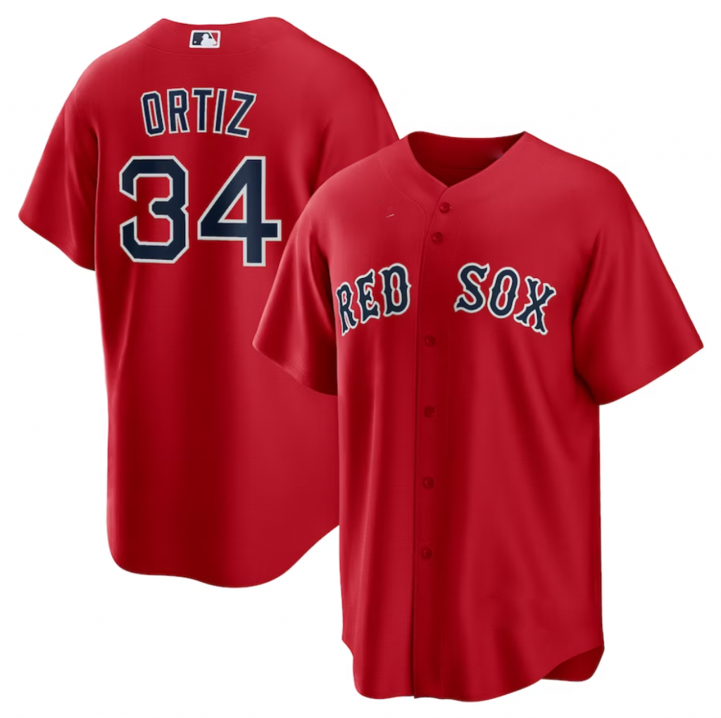 Baseball David Ortiz #34 Boston Red Sox Red Alternate Baseball Jersey