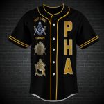 Custom Lodge Name Number PHA Freemasonic Infinite Wisdom Baseball Jersey Shirt