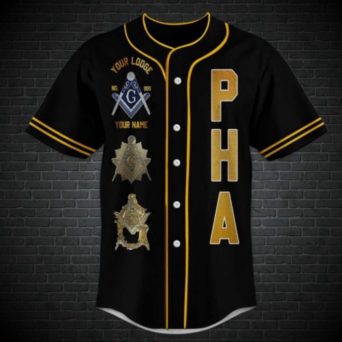 Custom Lodge Name Number Pha Freemasonic Infinite Wisdom Baseball Jersey Shirt