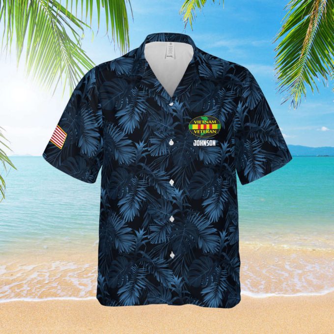 Custom Name Vietnam Veteran Life Hawaiian Shirt Tropical Aloha Memorial Day Gift