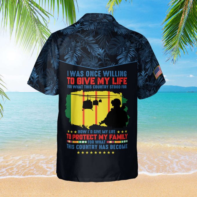 Custom Name Vietnam Veteran Life Hawaiian Shirt Tropical Aloha Memorial Day Gift