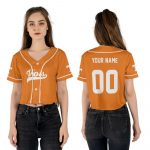 Custom Volunteers Baseball Jersey Crop top Jersey Women Tennessee Jersey Orange