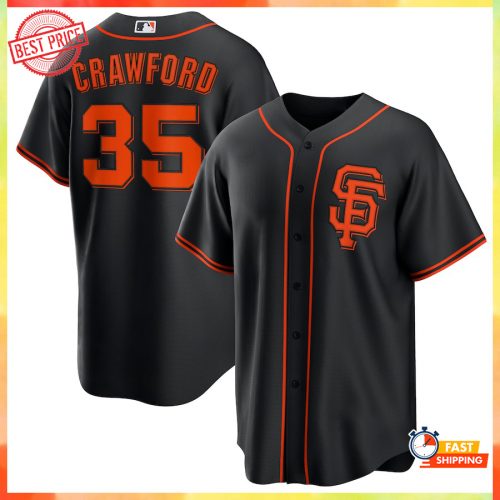 Fan Made San Francisco Giants Brandon Crawford Black Baseball Jersey S-5XL