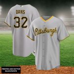 Henry Davis #32 Pittsburgh Pirates Name & Number Baseball Jersey Grey Printed