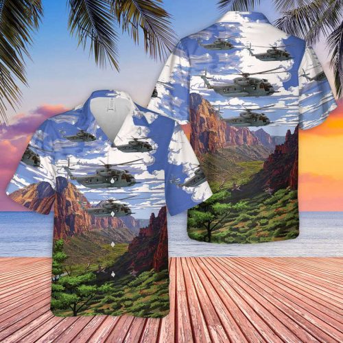 Highly sought-after U S Air Force Sikorsky HH-53C Super Jolly Green Giant Hawaiian Shirt – Top Quality