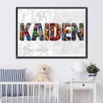 Personalized Name Art Prints | Superhero Nursery Name Poster | Marvell Nursery Deco | Gifts for Comics Lovers | Avenger Wall Art (No Frame)