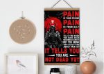 Pain Is Your Friend Japanese Samurai Poster Canvas Japan Warrior Wall Art Print Wooden Hanger Frame Inspirational Gift Home Decoration